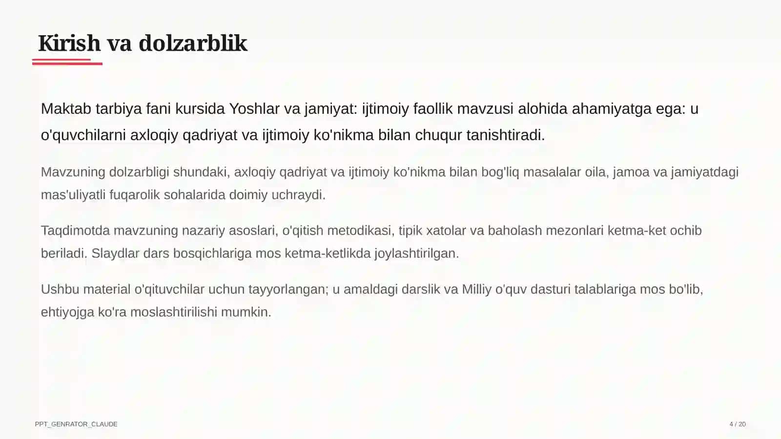 Yoshlar va jamiyat: ijtimoiy faollik (10-sinf) 4