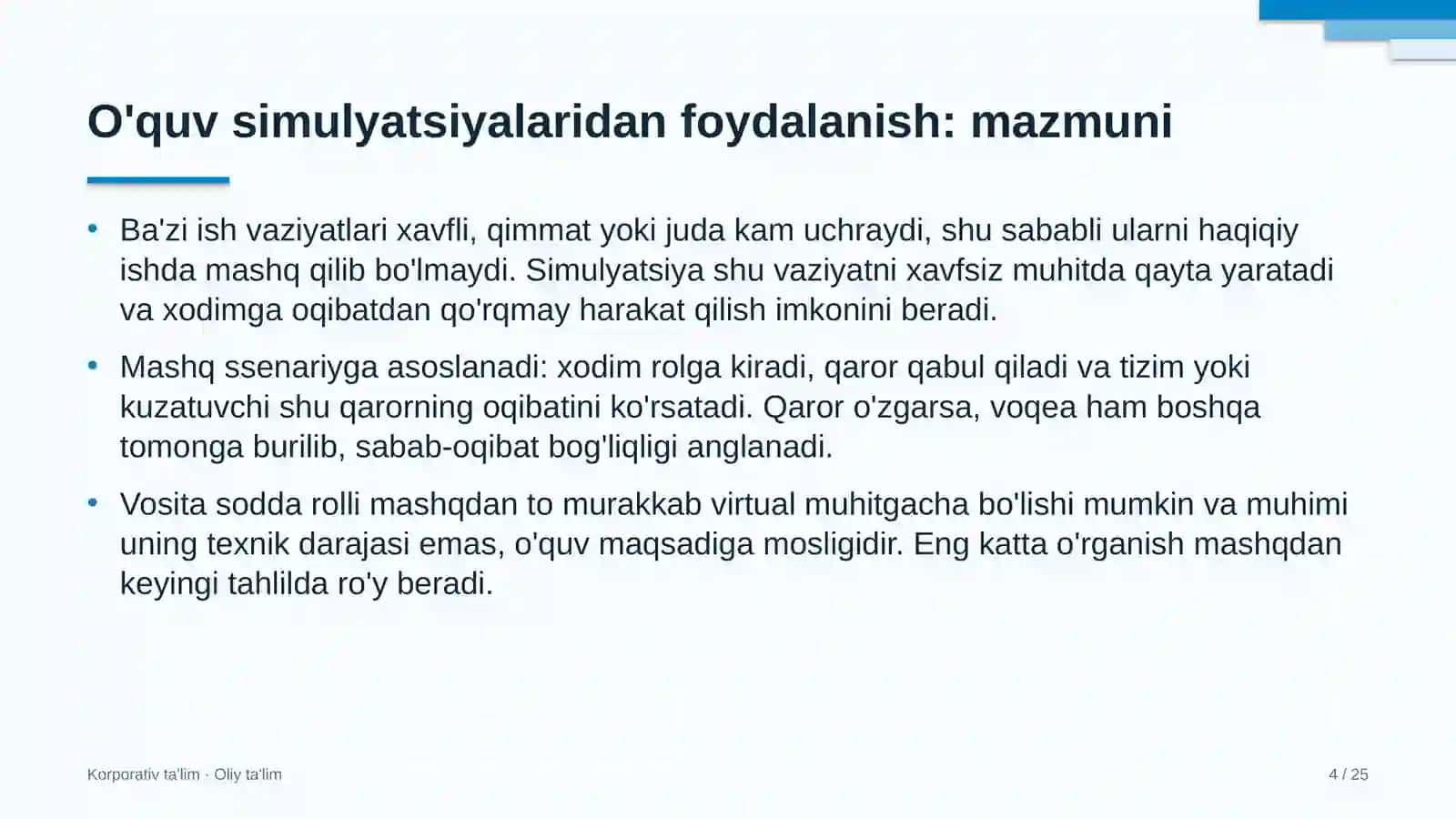 Davlat byudjeti tizimida o'quv simulyatsiyalaridan foydalanish 4