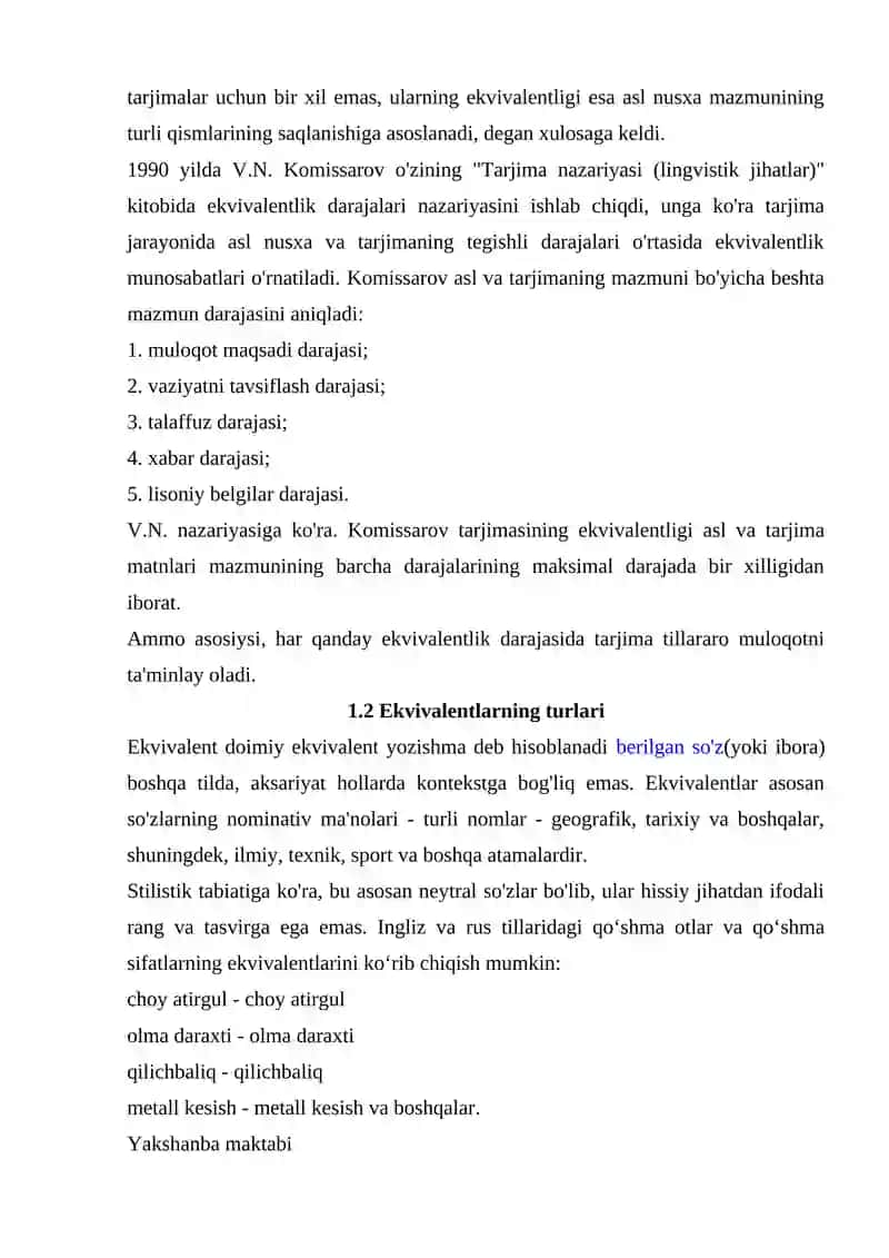 Tarjimada ekvivalentlikka erishish 4
