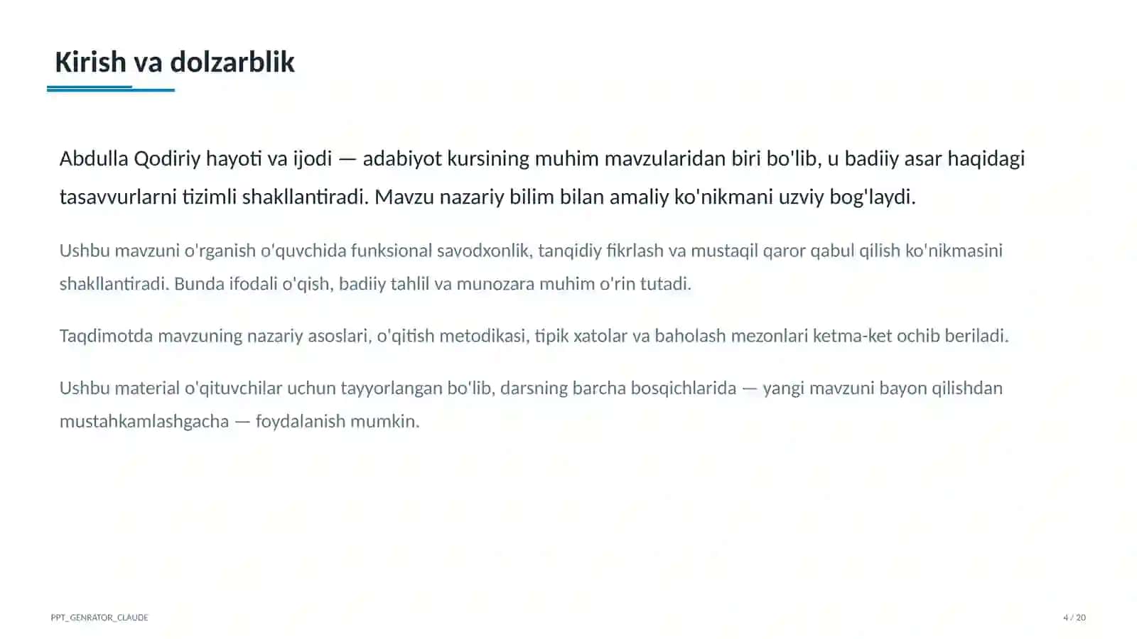 Abdulla Qodiriy hayoti va ijodi (7-sinf) 4