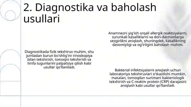 Yuqori nafas yo'llari yallig'lanish kasalliklari day farmasevtik yordam tamoyillari 4