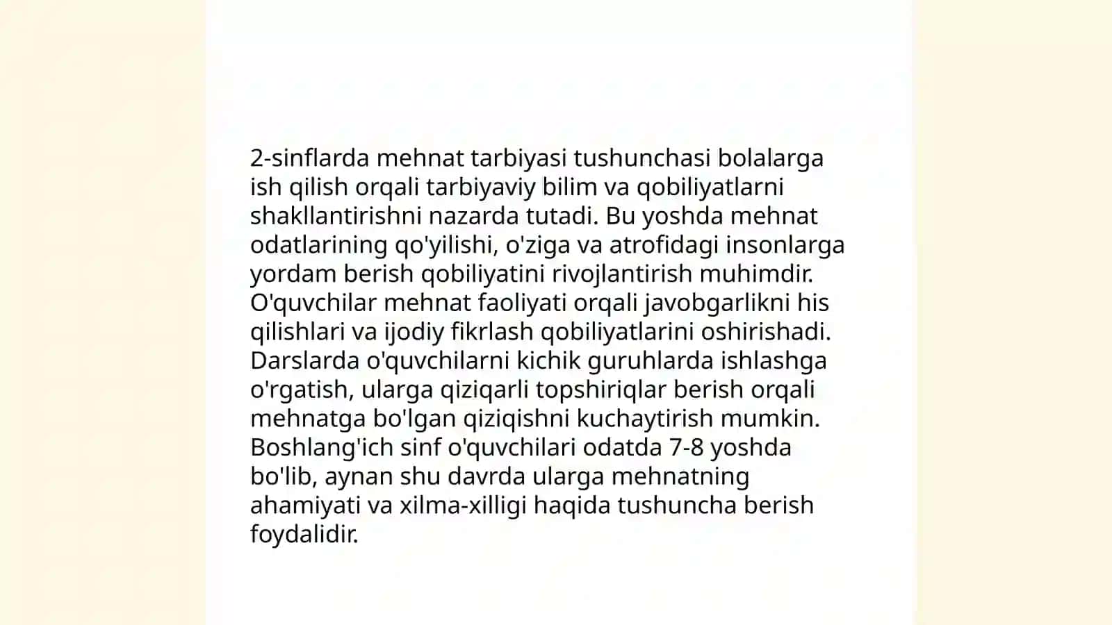 Boshlangich sinflarda mehnat tarbiyasining vazifalari 4
