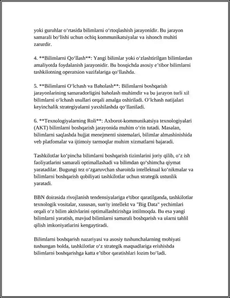 BILIMLARNI BOSHQARISH VA IXTISOSLASHGAN AXBOROT TIZIMLARI 4