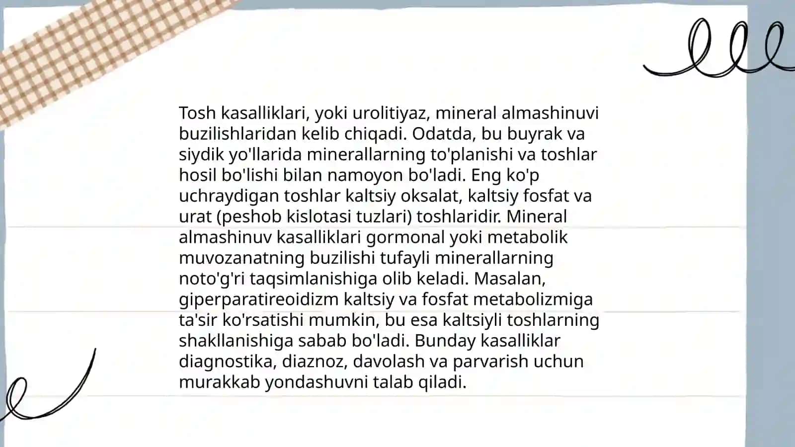 Tosh kasalliklarining kimyoviy asoslari 4