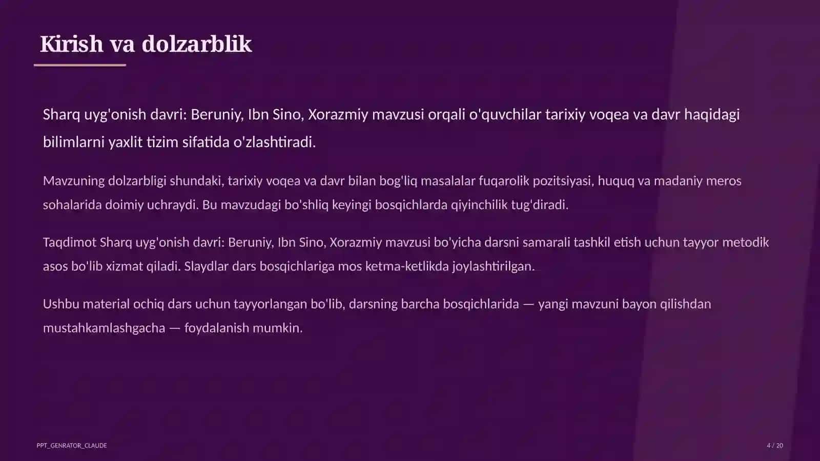 Beruniy, Ibn Sino, Xorazmiy (7-sinf) 4