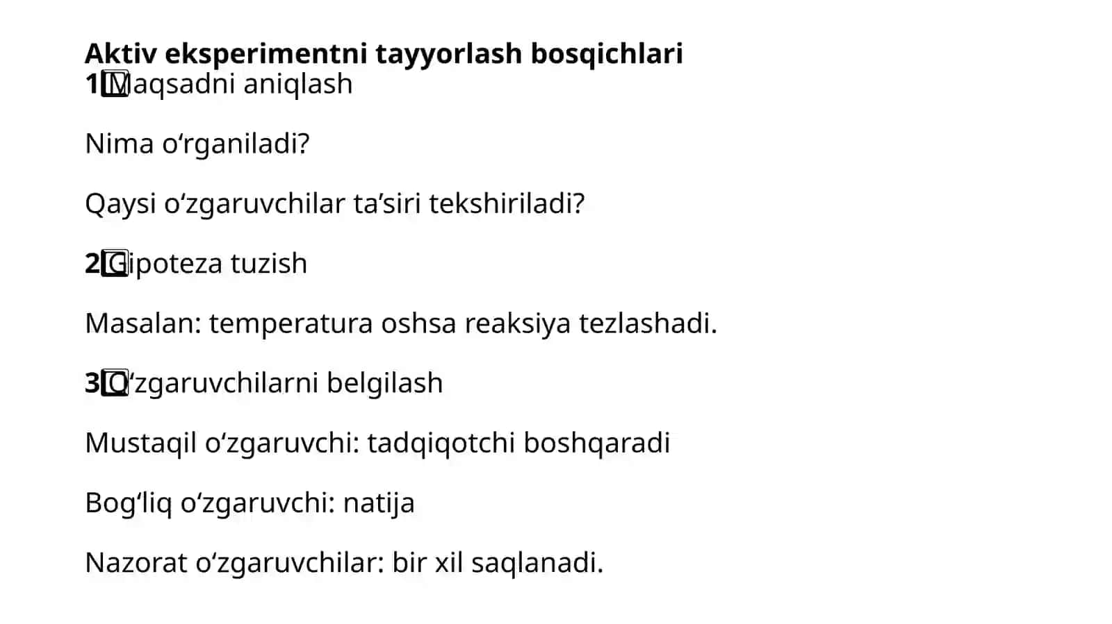 Aktiv va passiv eksperimentlarni tayyorlash va o’tkazish 4