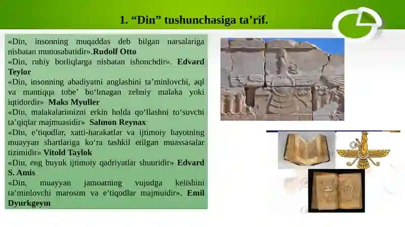 "Dinshunoslik" faniga kirish 4