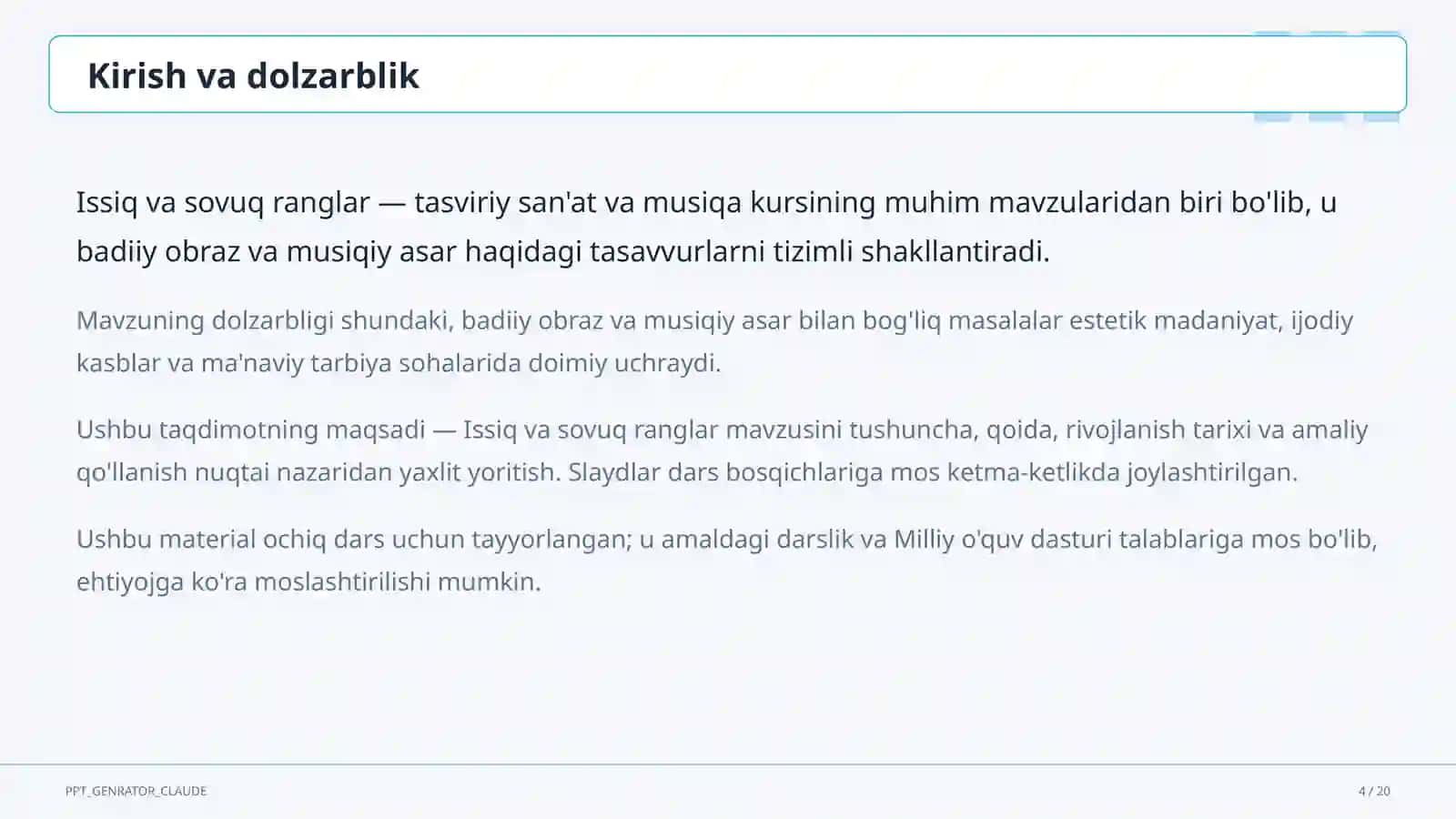 Issiq va sovuq ranglar (2-sinf) 4