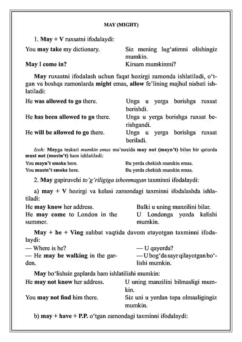Modal fe’llar (Modal verbs) 4