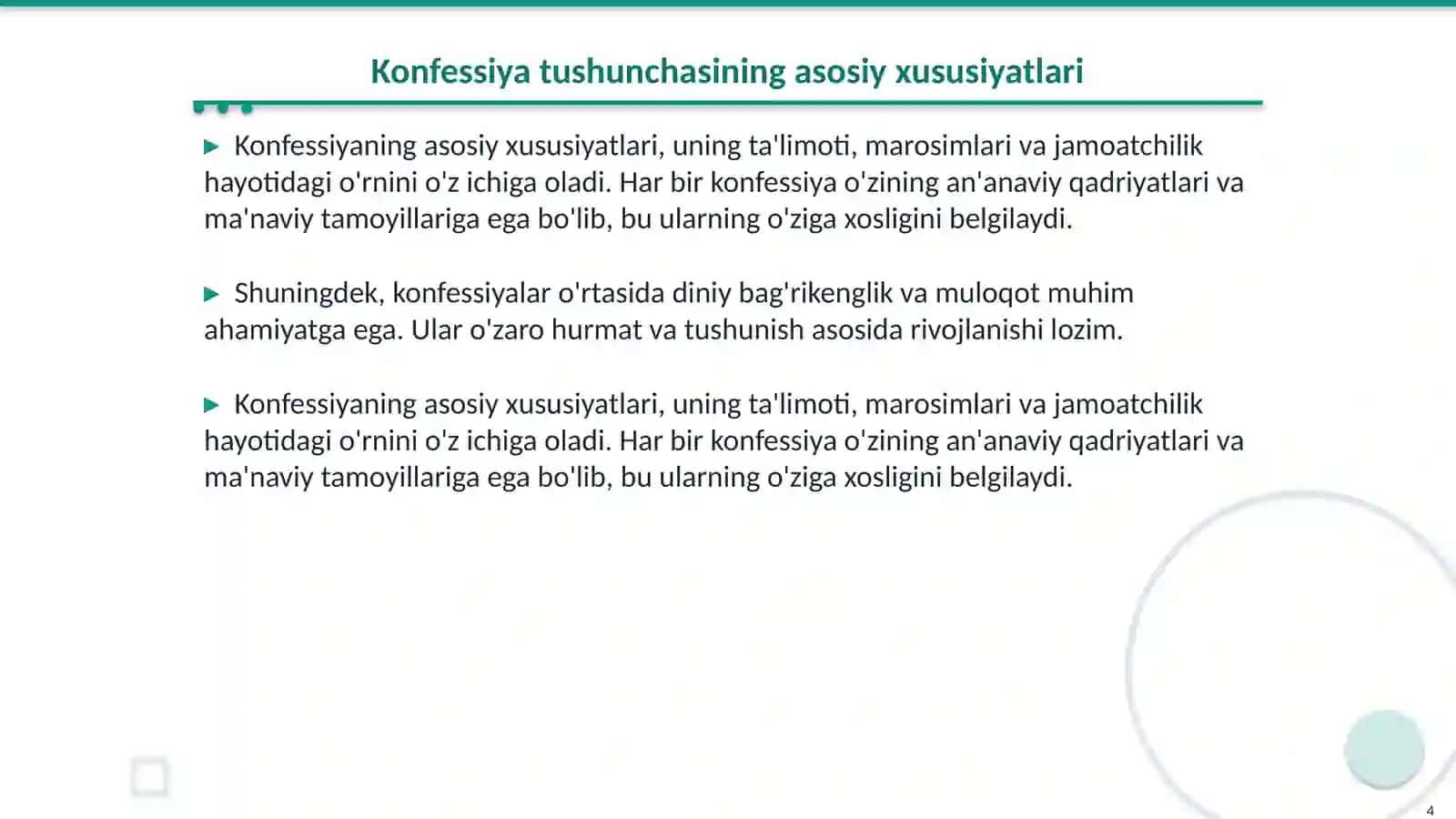 Konfessiya tushunchasining mohiyati 4