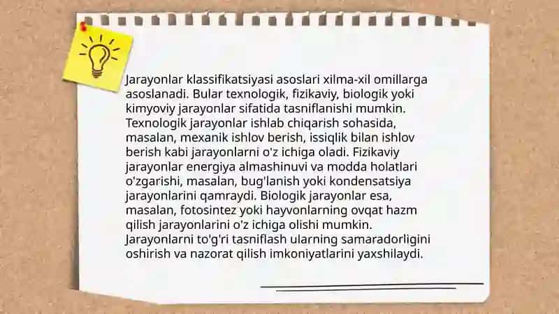 Texnologik jarayonlar klassifikatsiyasi 4