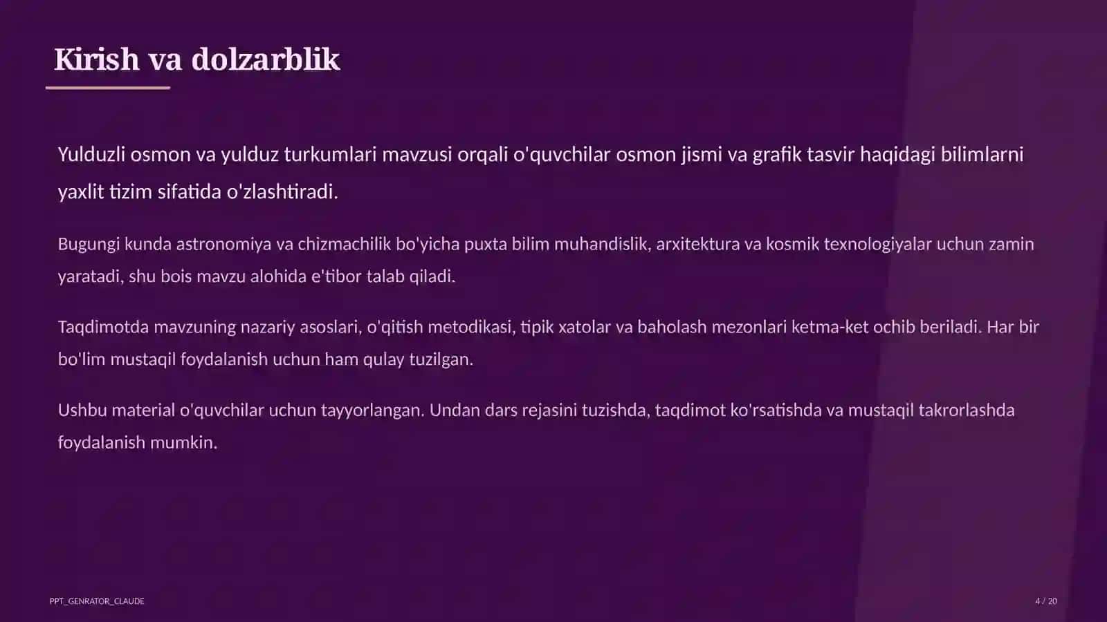 Yulduzli osmon va yulduz turkumlari (8-sinf) 4