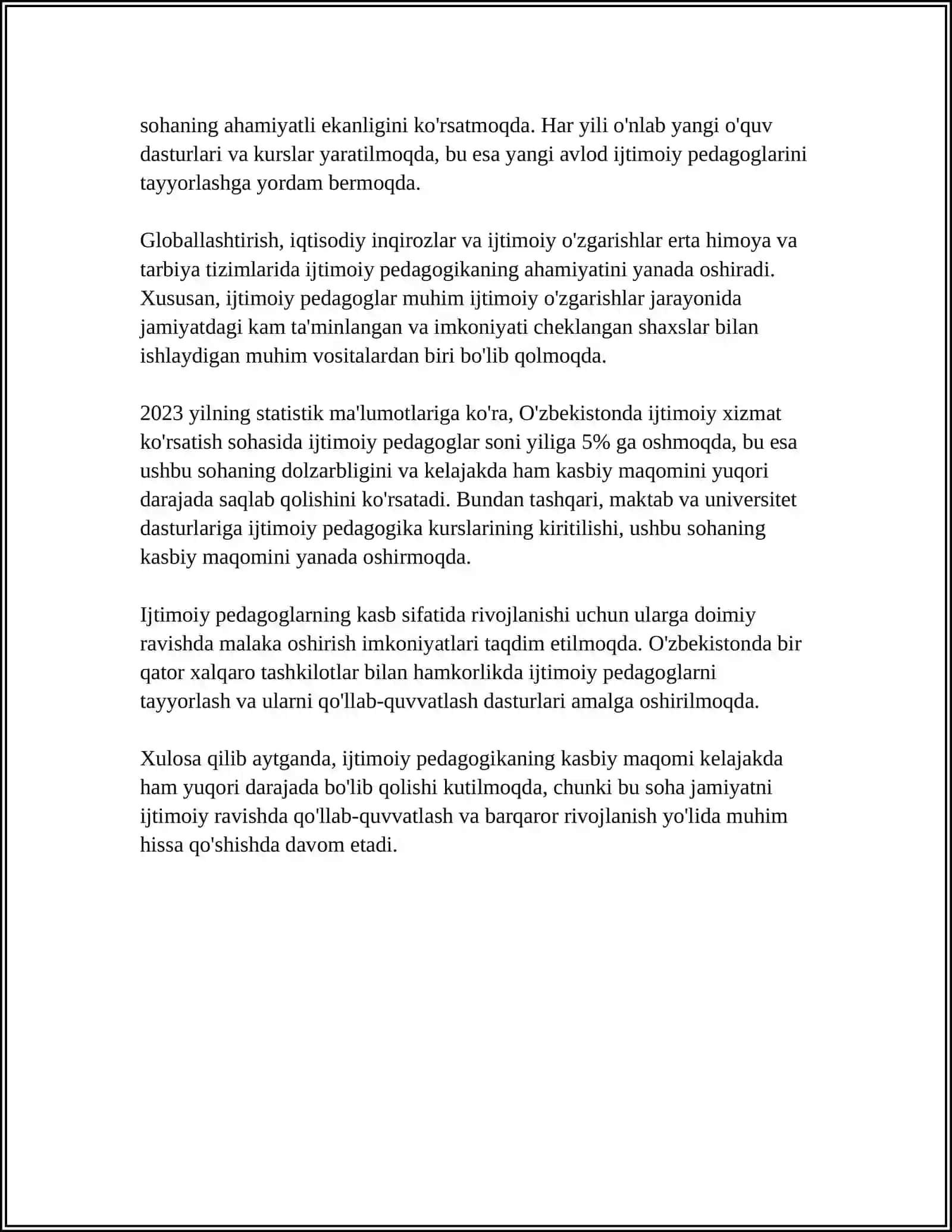 IJTIMOIY PEDAGOGNING KASBIY MAQOMI YANGI IJTIMOIY-IQTISODIY, HUQUQIY VA PSIXOLOGIK OMILLAR BILAN BELGILANGANLIGI 4