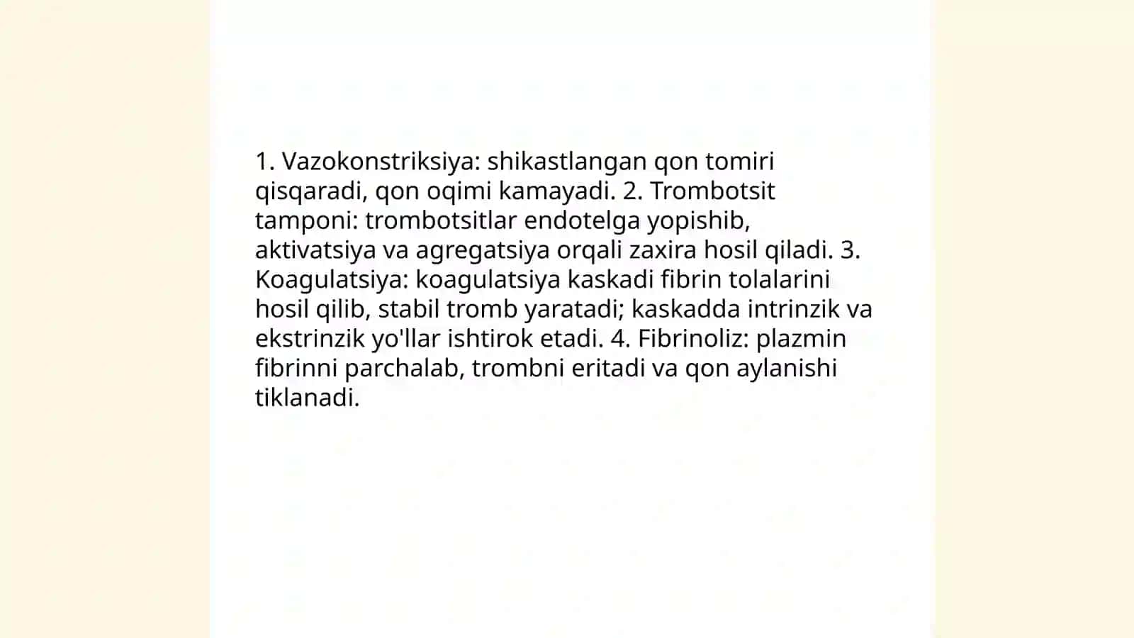 Qon ivish tizimi va qon ivish tizimining tarkibi 4