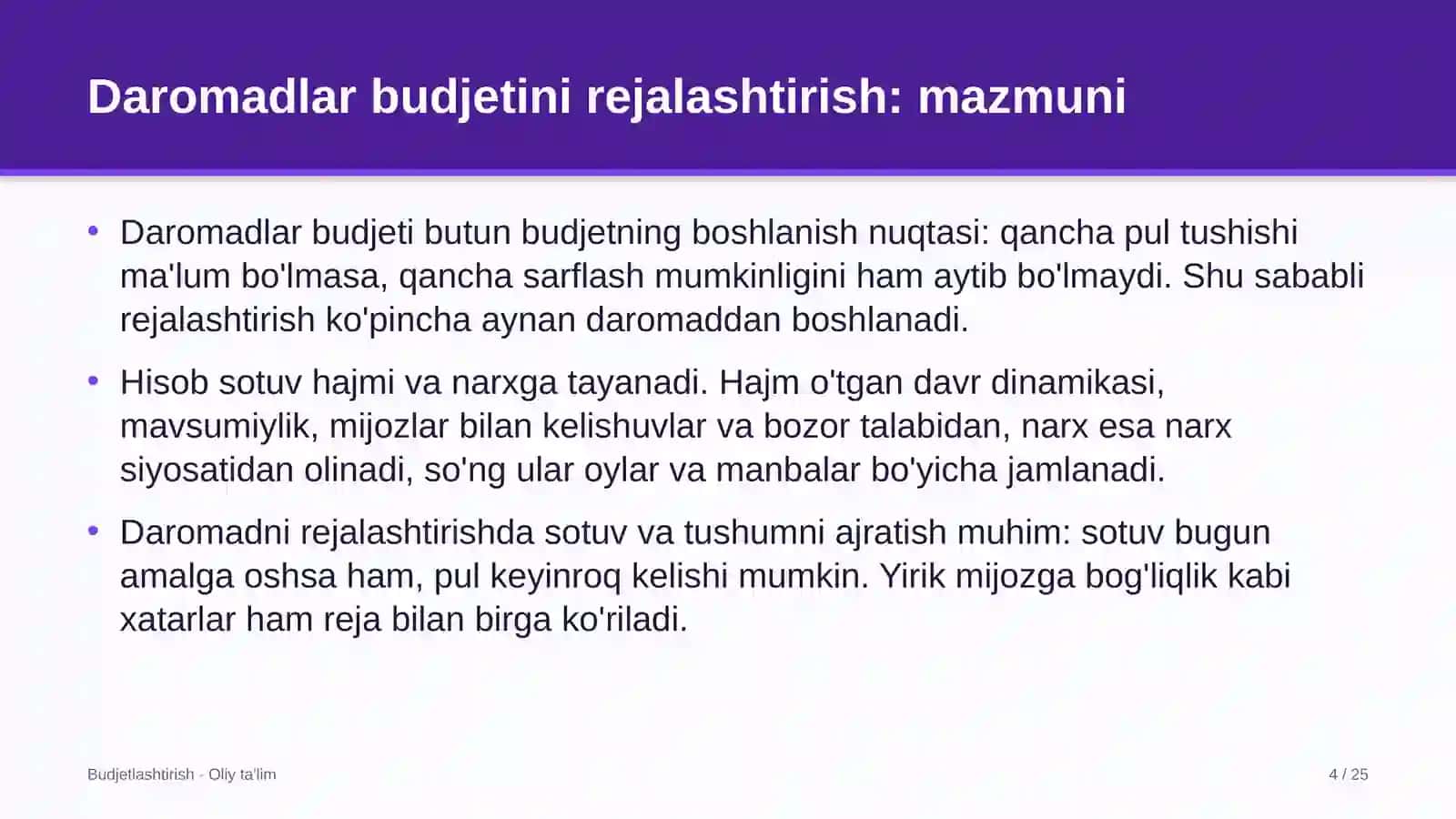 Internet-do'konlarda daromadlar budjetini rejalashtirish 4