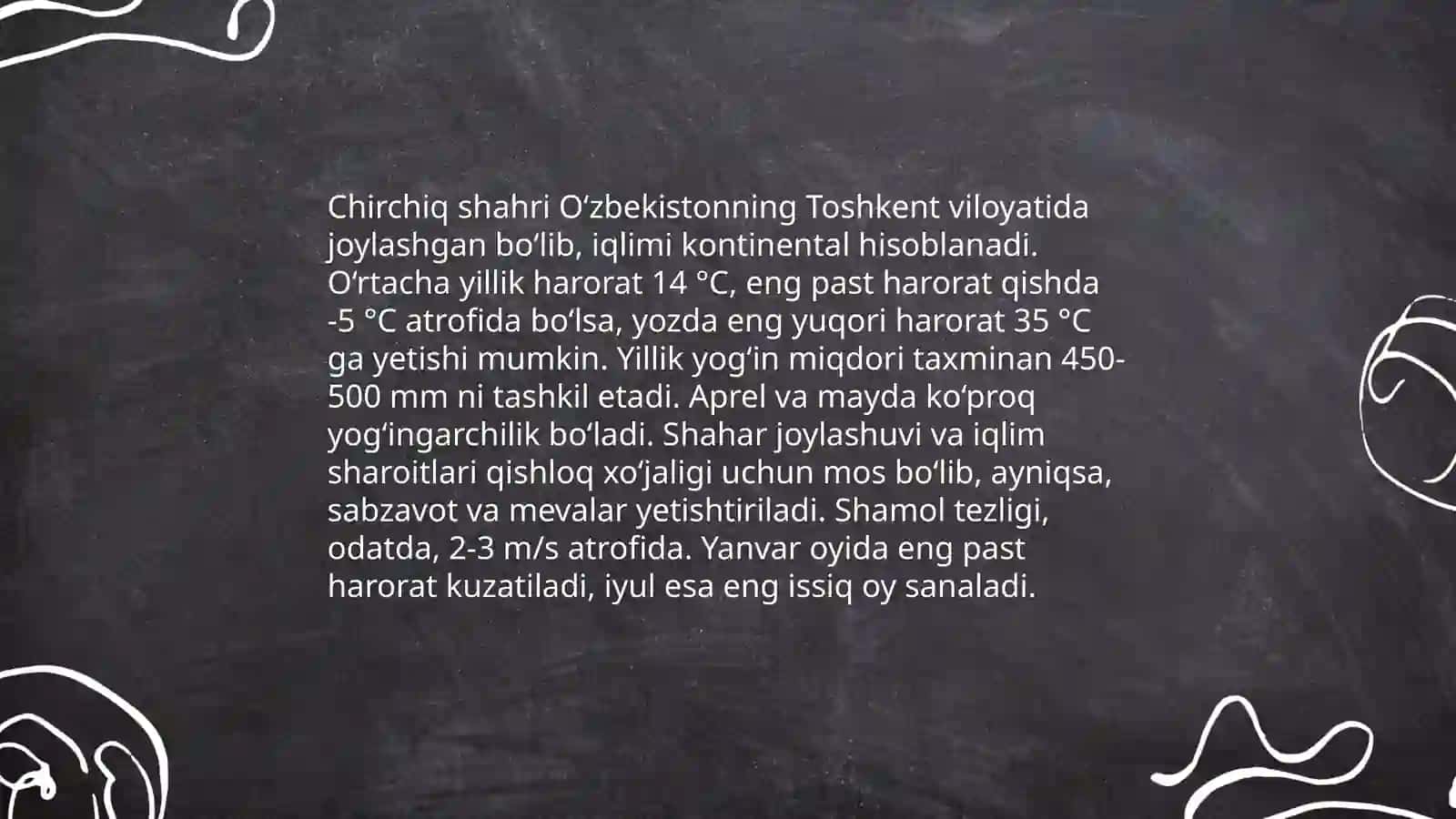 Chirchiq shaharning umumiy: tabiiy, iqtisodiy va ijtimoiy geografiyasi 4
