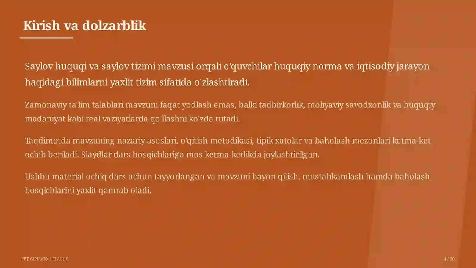 Saylov huquqi va saylov tizimi (10-sinf) 4