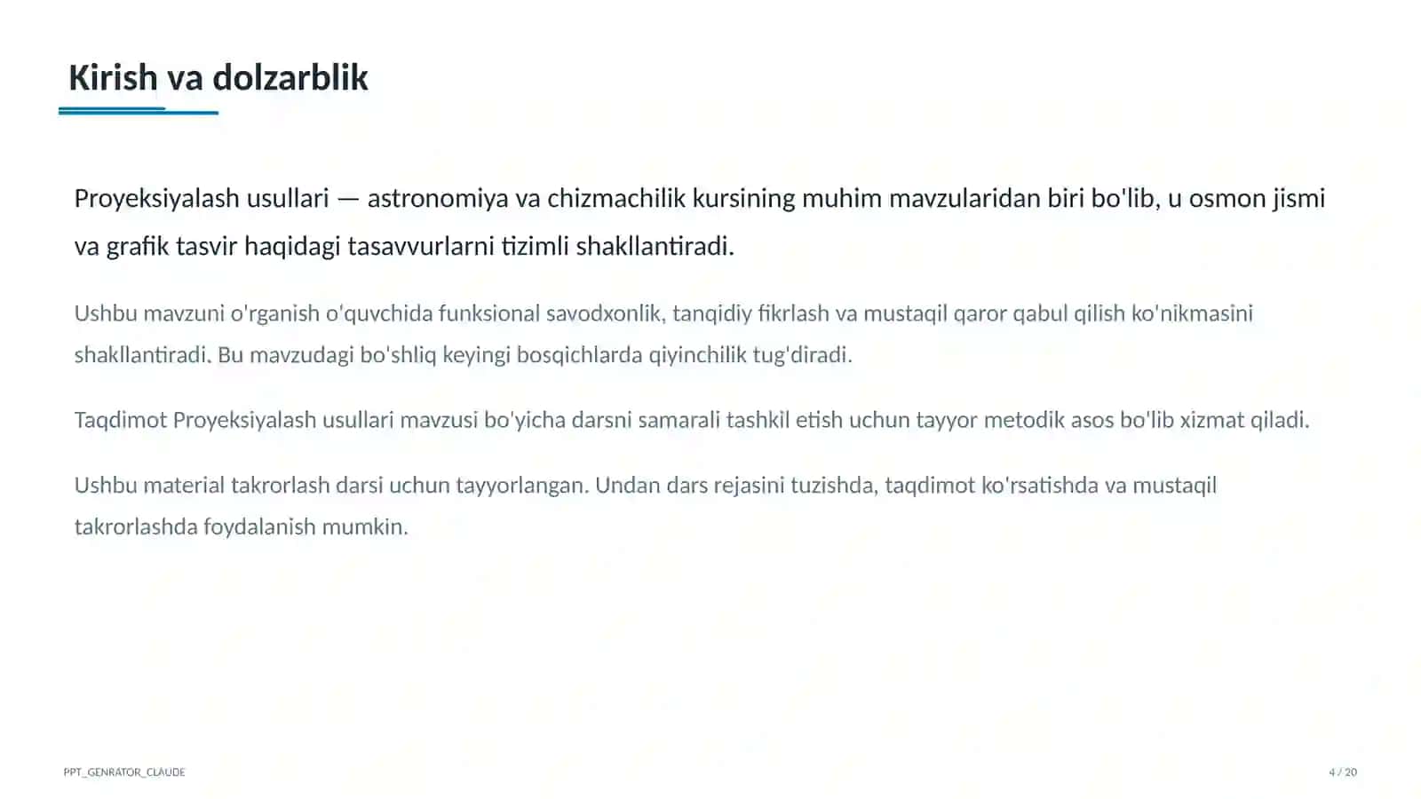 Proyeksiyalash usullari (8-sinf) 4