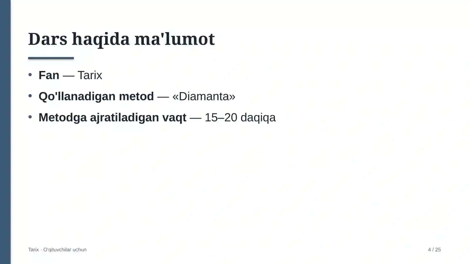 tarix darslarida diamanta metodidan foydalanish 6177 4
