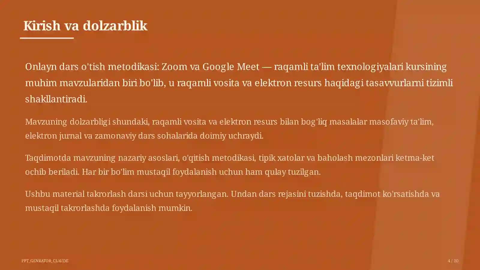 Onlayn dars o'tish metodikasi: Zoom va Google Meet 4