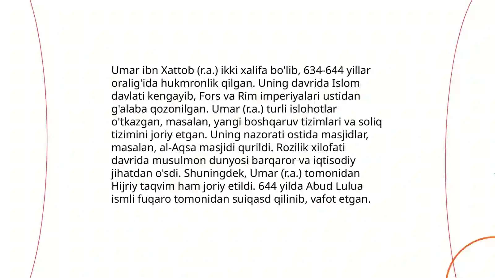To'rt buyuk halifalarning halifalik davrlari 4