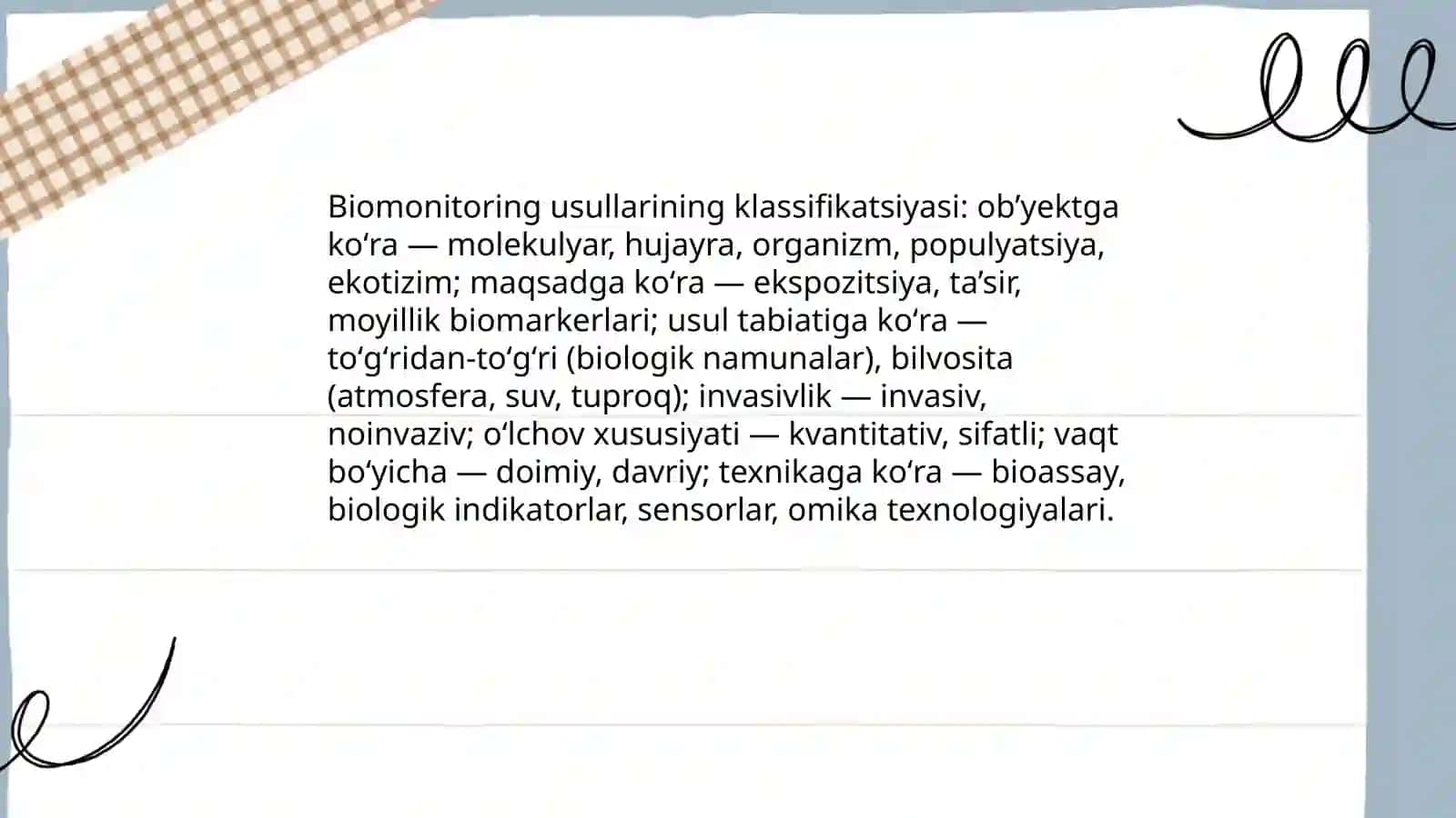 Biomonitoring usullari mezonlari va ularni baholash 4