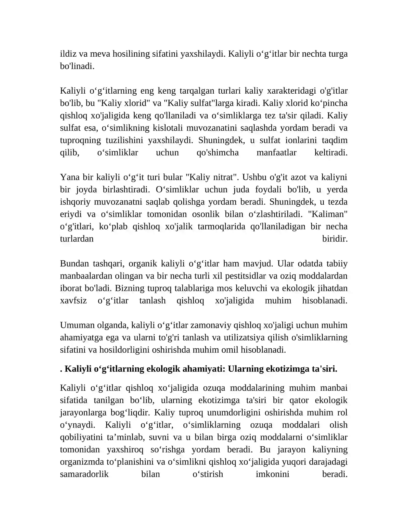 Kaliyli oʻgʻitlarning ekologik roli 4