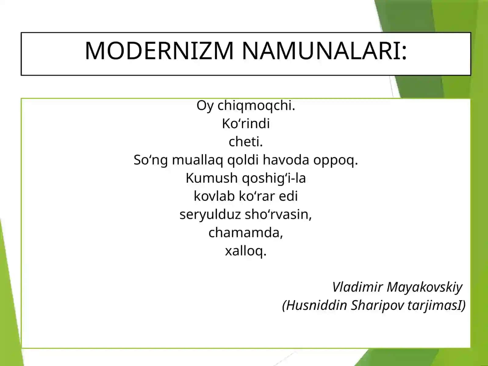 XX ASRNING BIRINCHI YARMIJAHON ADABIYOTI(1900–1950-YILLAR) 4