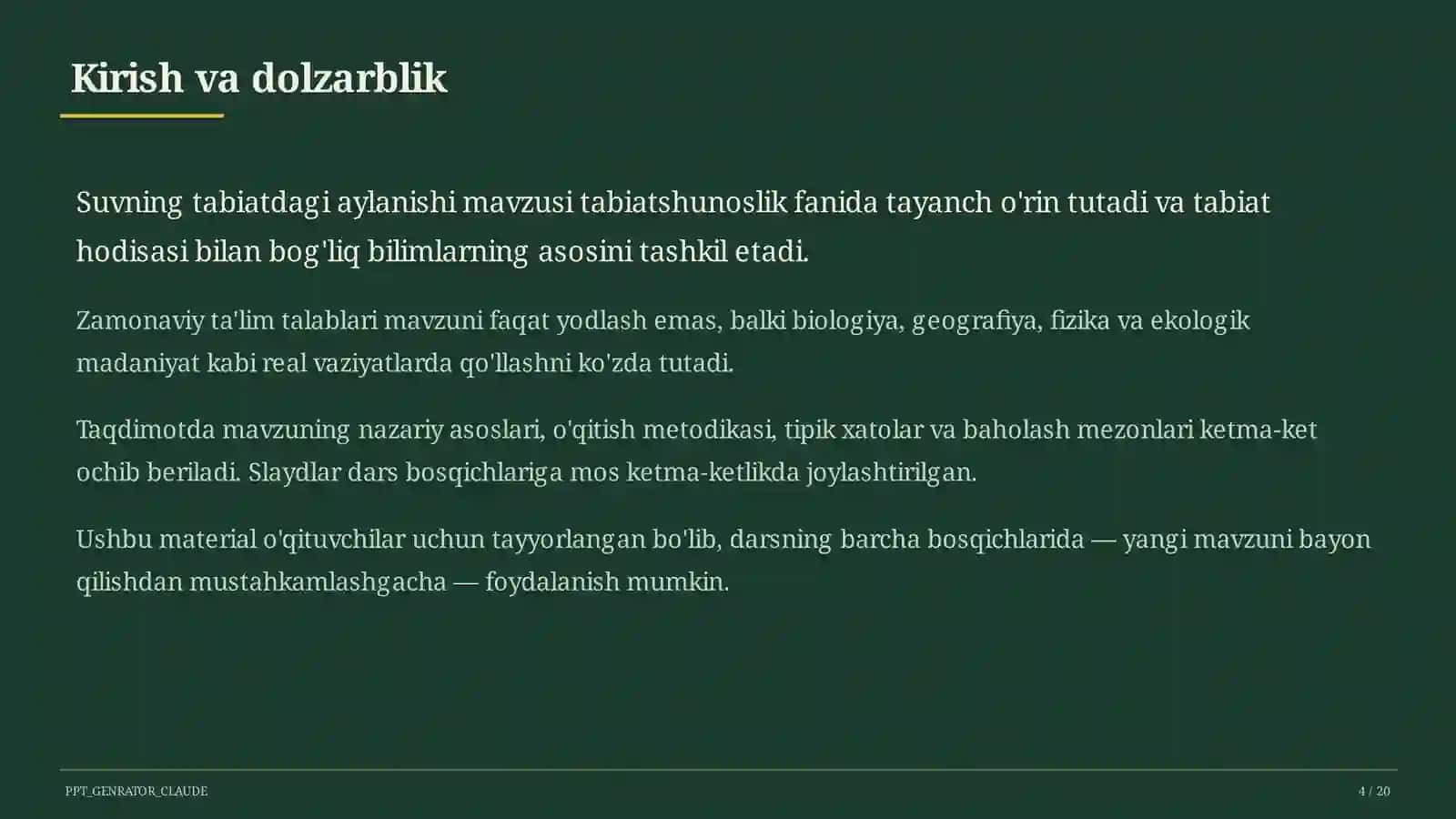 Suvning tabiatdagi aylanishi (2-sinf) 4
