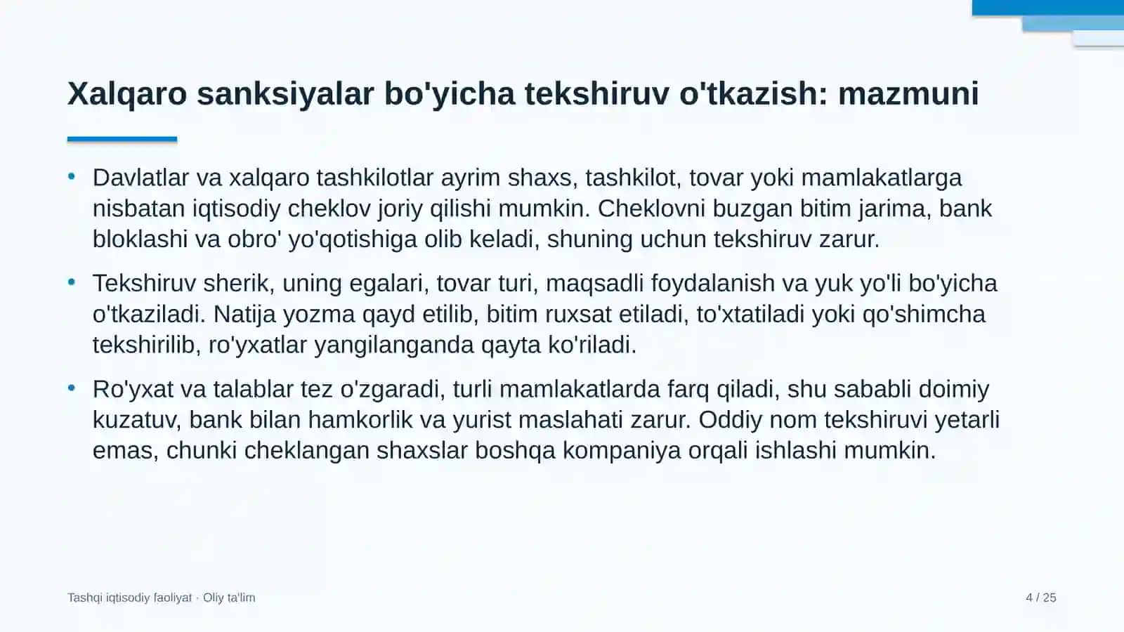 asfalt beton zavodlarida xalqaro sanksiyalar bo'yicha tekshiruv o'tkazish 8786 4
