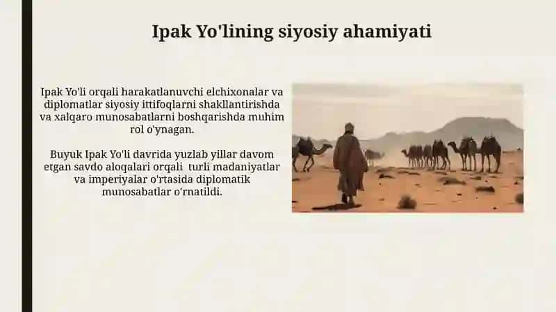 Buyuk ipak yo'li va uning insoniyat tarixidagi o'rni 4