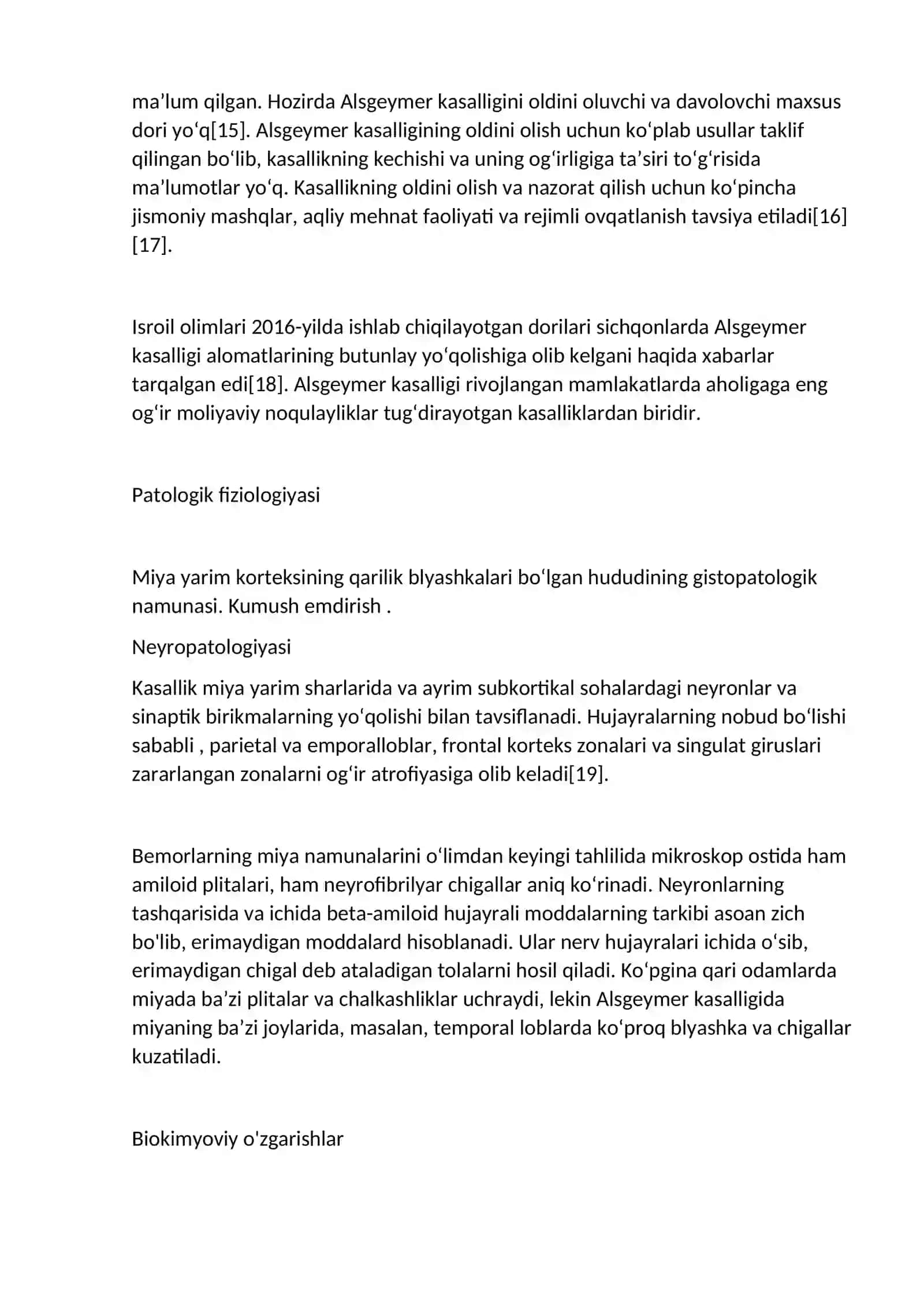 Alsgeymer kasalligi (sinonimlari: idiopatik sindrom, titroq falaj (qoʻl-oyoqlarining titrashi), shuningdek, Alsgeymer kasalligi keksalik demensiyasi) 4
