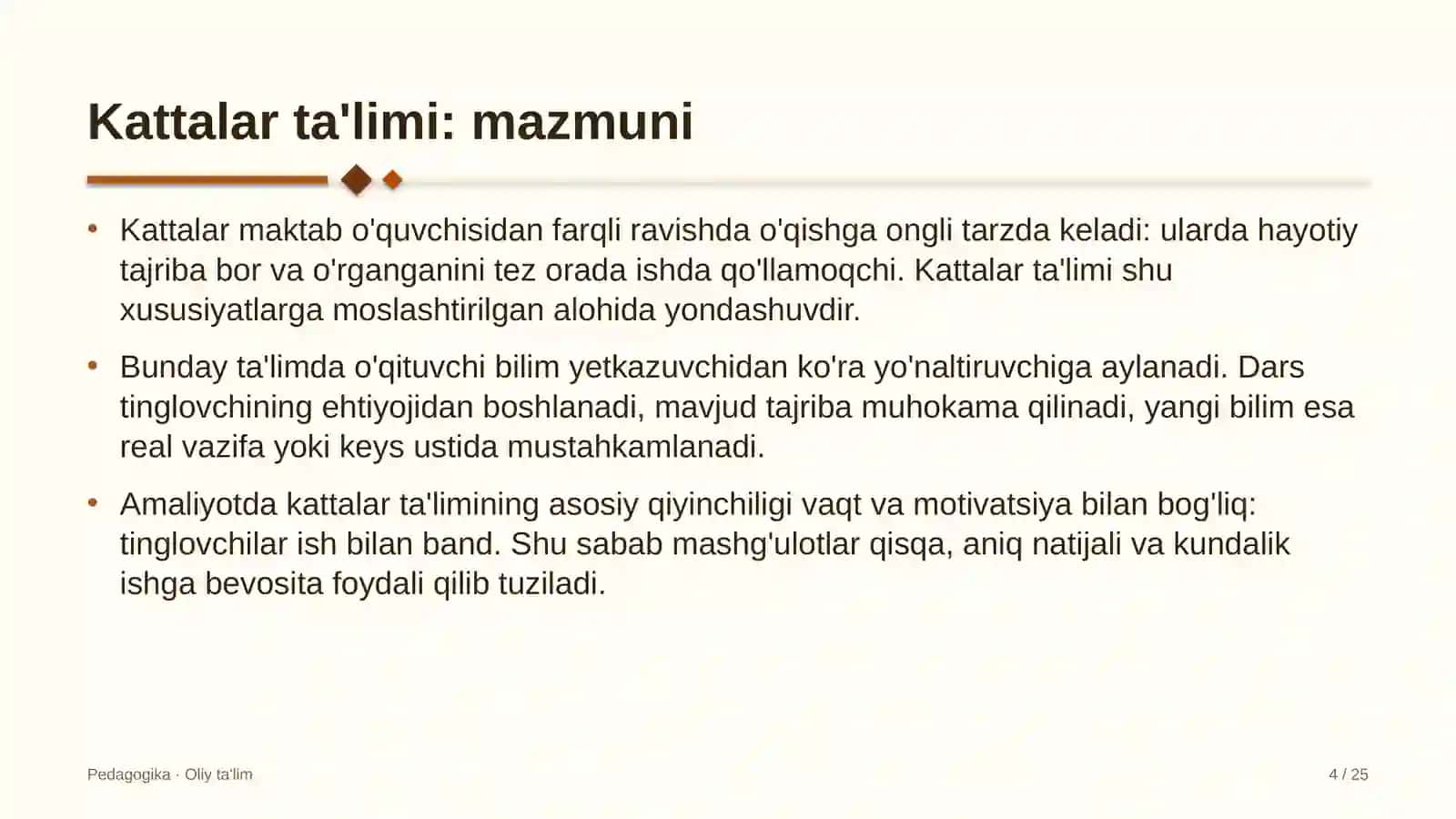Avtomobil bozorlarida kattalar ta'limi 4