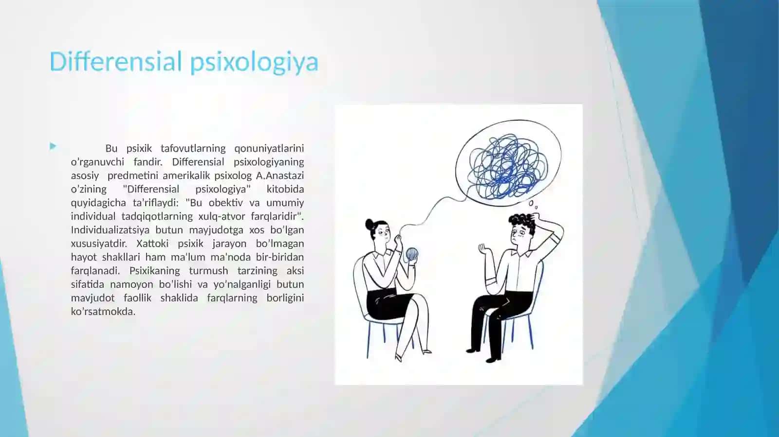 Differensial psixologiya individual faktlar haqidagi fan sifatida 4
