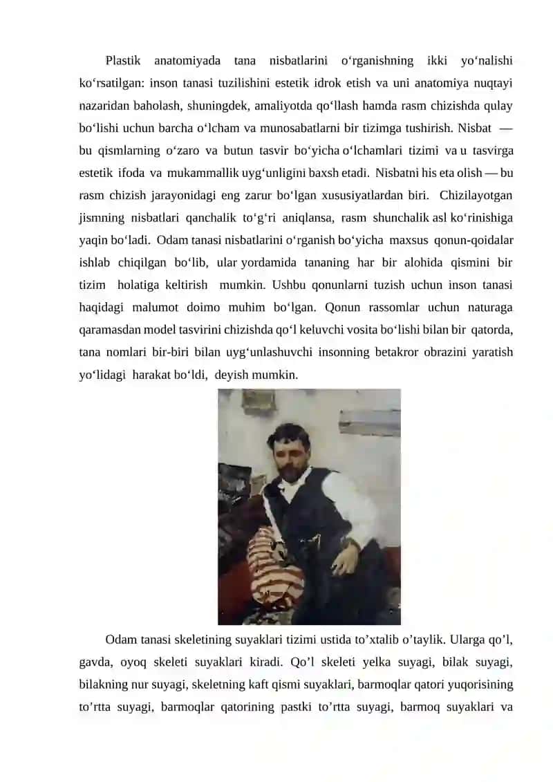 Tirik odam yarim qomati, qo‘llari bilan chiziqli, konstruktiv ko’rinishini ishlash 4
