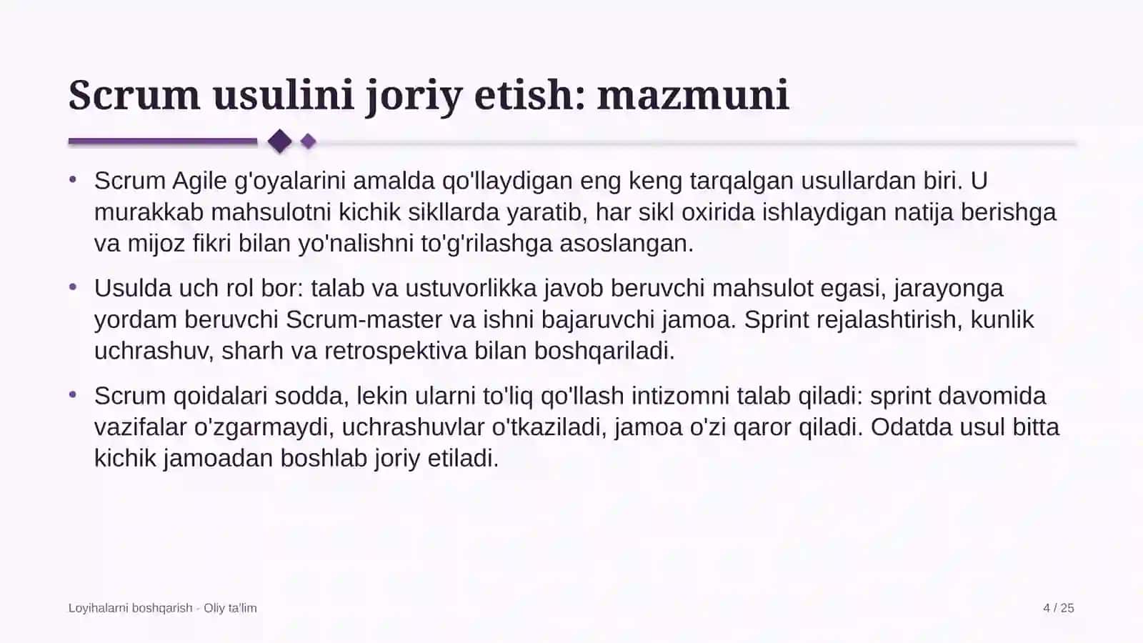 Kosmetologiya klinikalarida Scrum usulini joriy etish 4