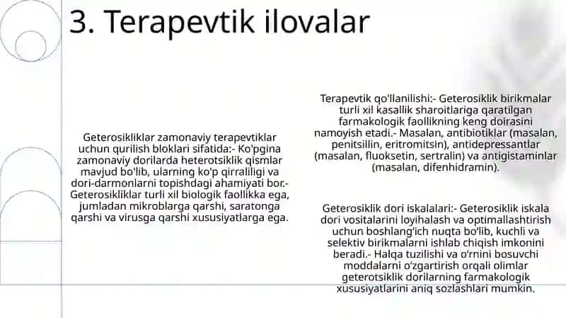 Geterohalqali Birikmalar Asosida Ishlab Chiqariladigan Zamonaviy Dori Vositalari 4
