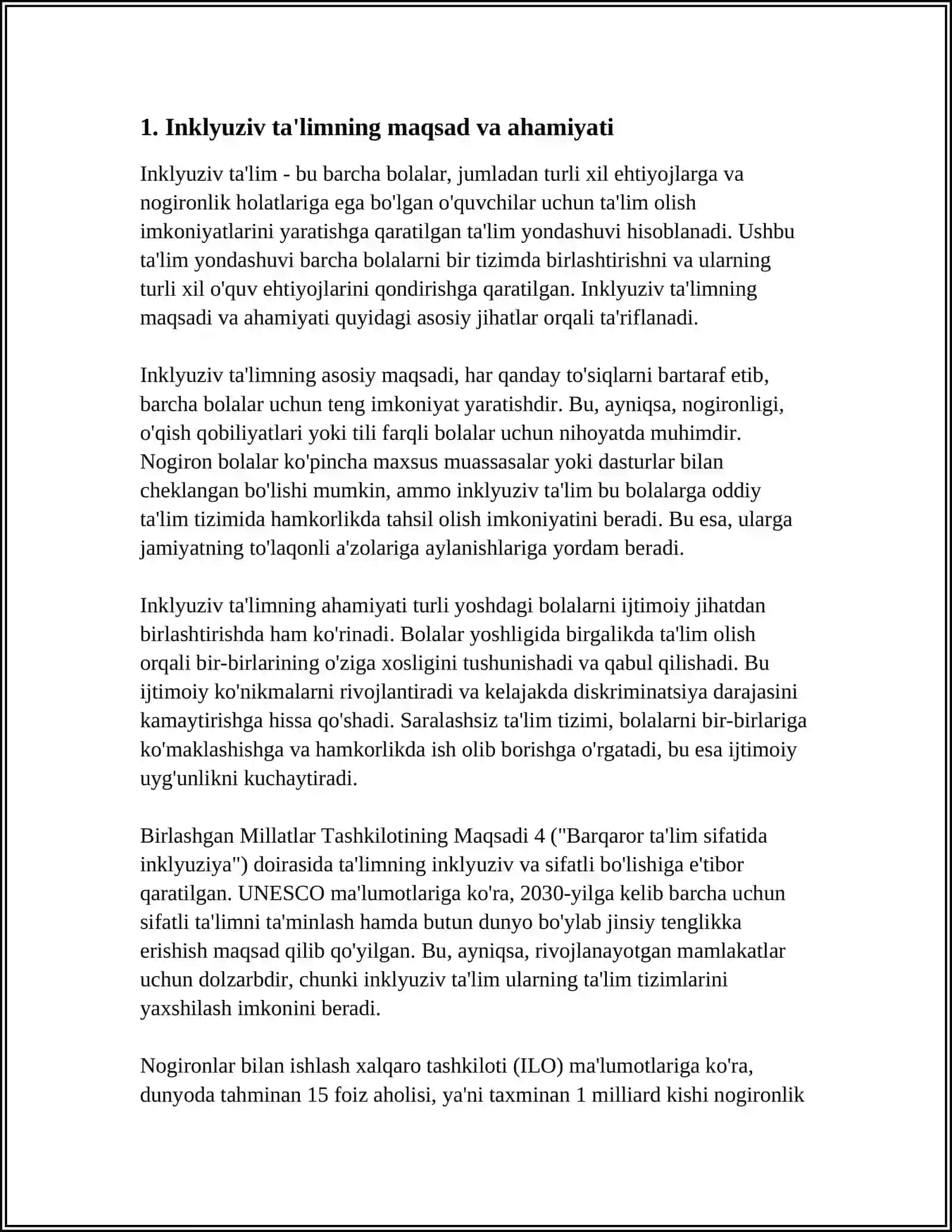 MAKTABGACHA TA'LIM TASHKIKOTLARDA INKLYUZIV TA'LIMGA BOLALARNI JALAB ETISH TARTIBGA OID JAMOAVIY TAYYORLASH 4