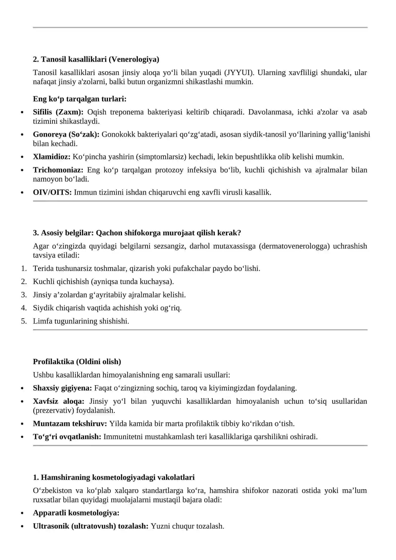 TERI TANOSIL KASALLIKLAR VA KOSMETOLOGIYADA HAMSHIRALIK ISHI 4