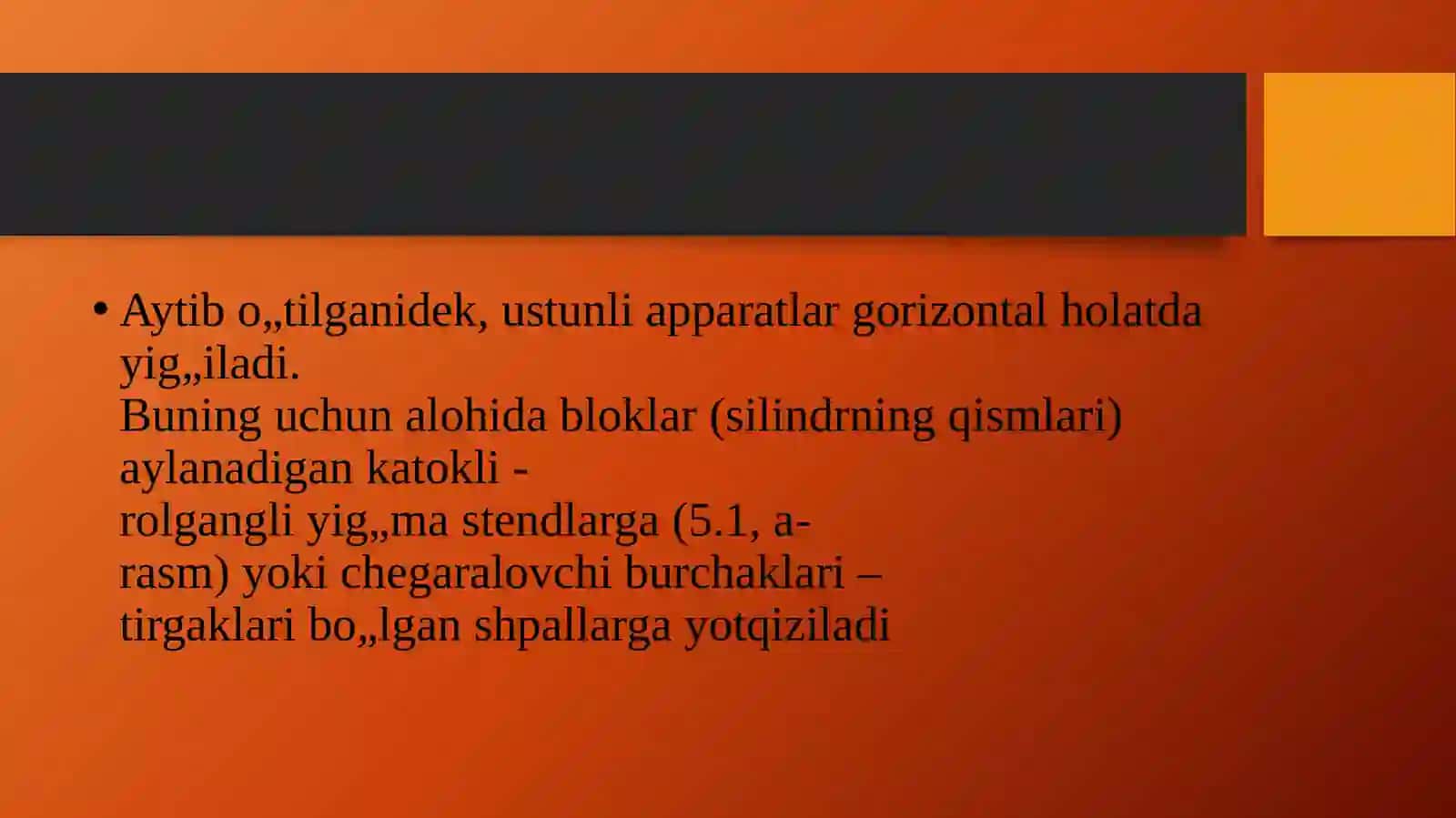 Ustunli aparatlarni ornatish 4
