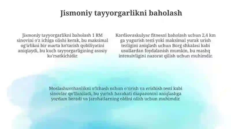 Yurishturlaribo‘yichatayyorgarlikbosqichidamashg‘ulotlarnirejalashtirish 4