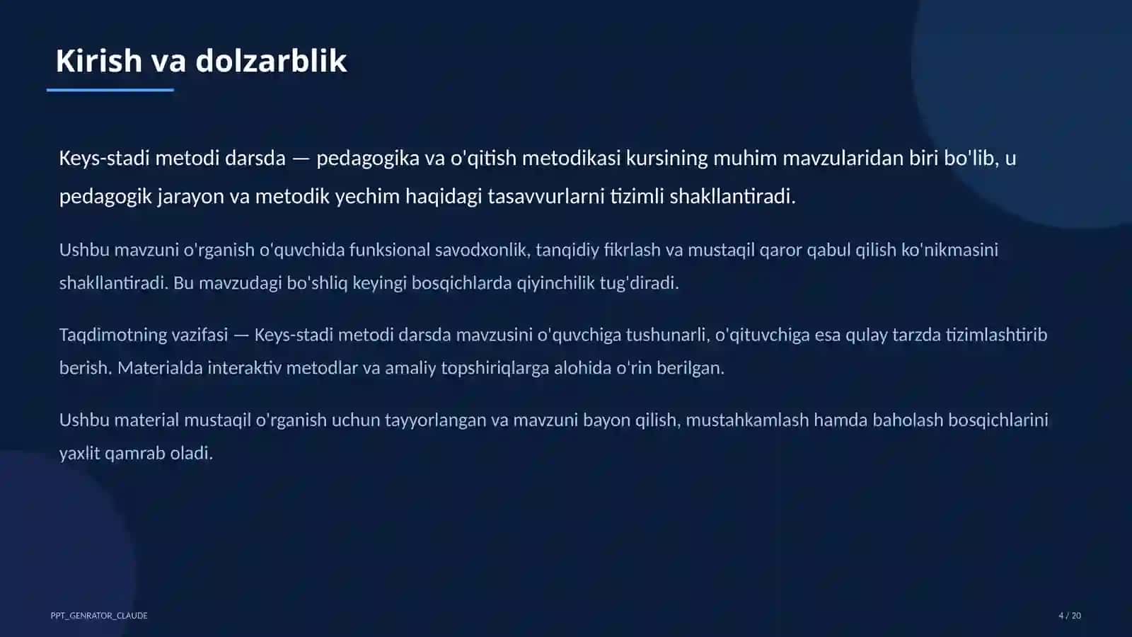 Keys-stadi metodi darsda 4
