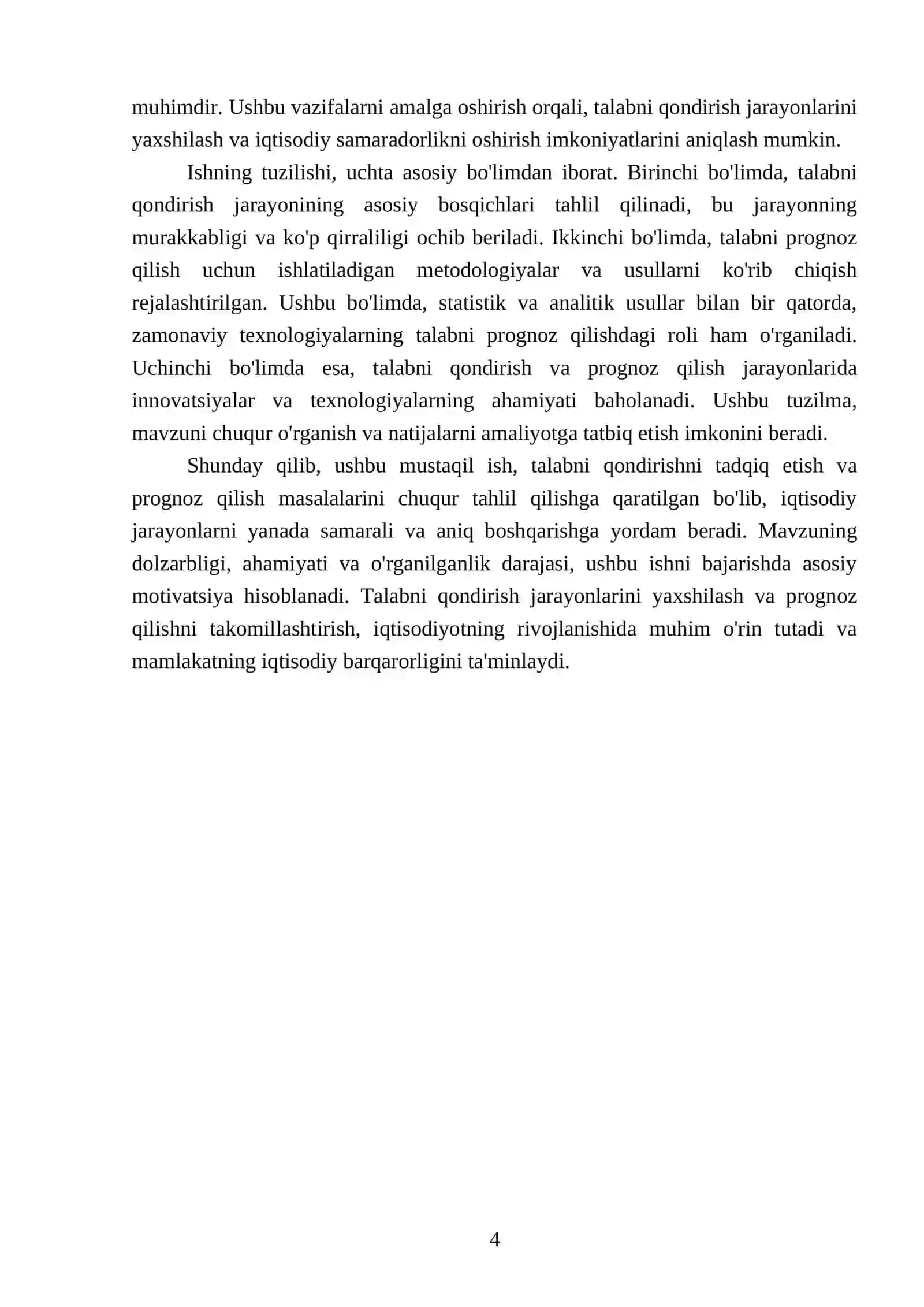 Talabni qondirishni tadqiq etish va prognoz qilish 4