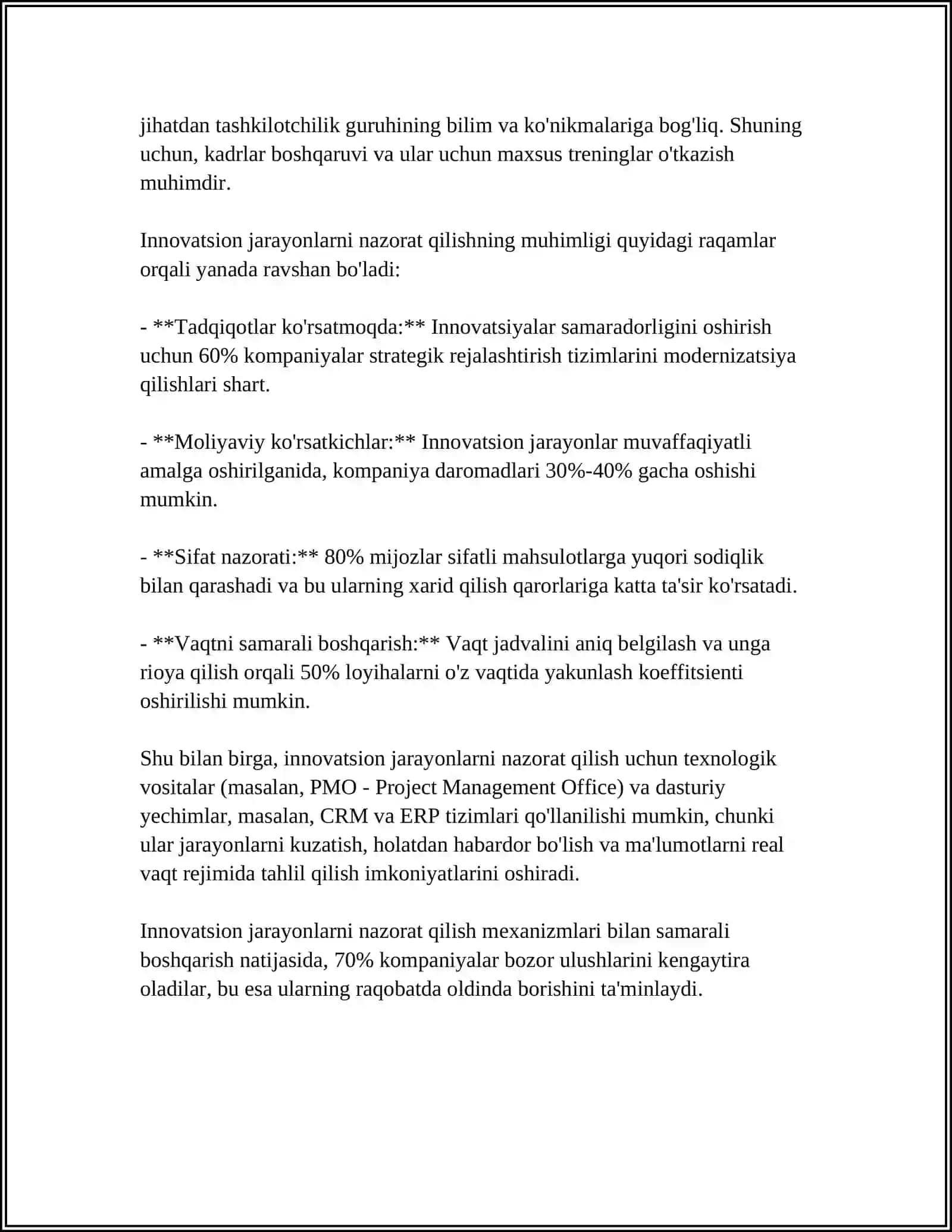 Innovatsion jarayonlarni nazorat qilish mexanizmlari 4