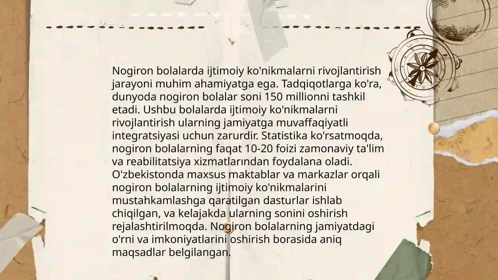 Maktabgacha va maktab yoshidagi nogironbolalarni rivojlanishini o'ziga xosligi 4
