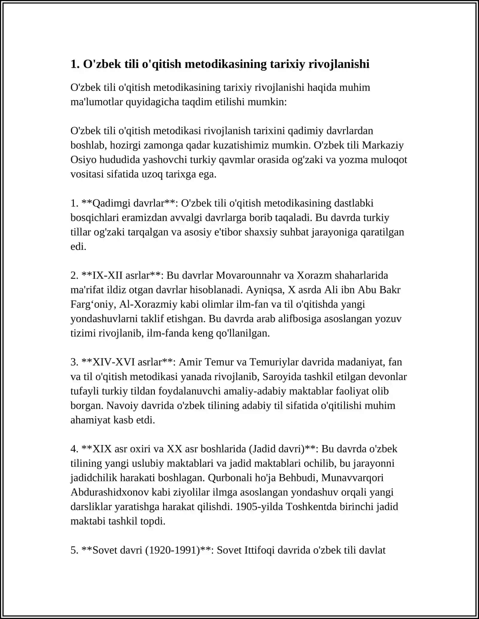 O'ZBEK TILI O'QITISH METODIKASINING TARIXIY SHAKLLANISHI 4