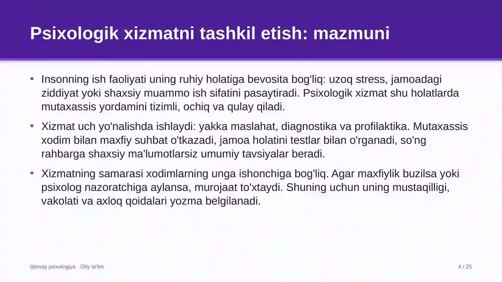 buyurtmaxonalarda psixologik xizmatni tashkil etish 6875 4