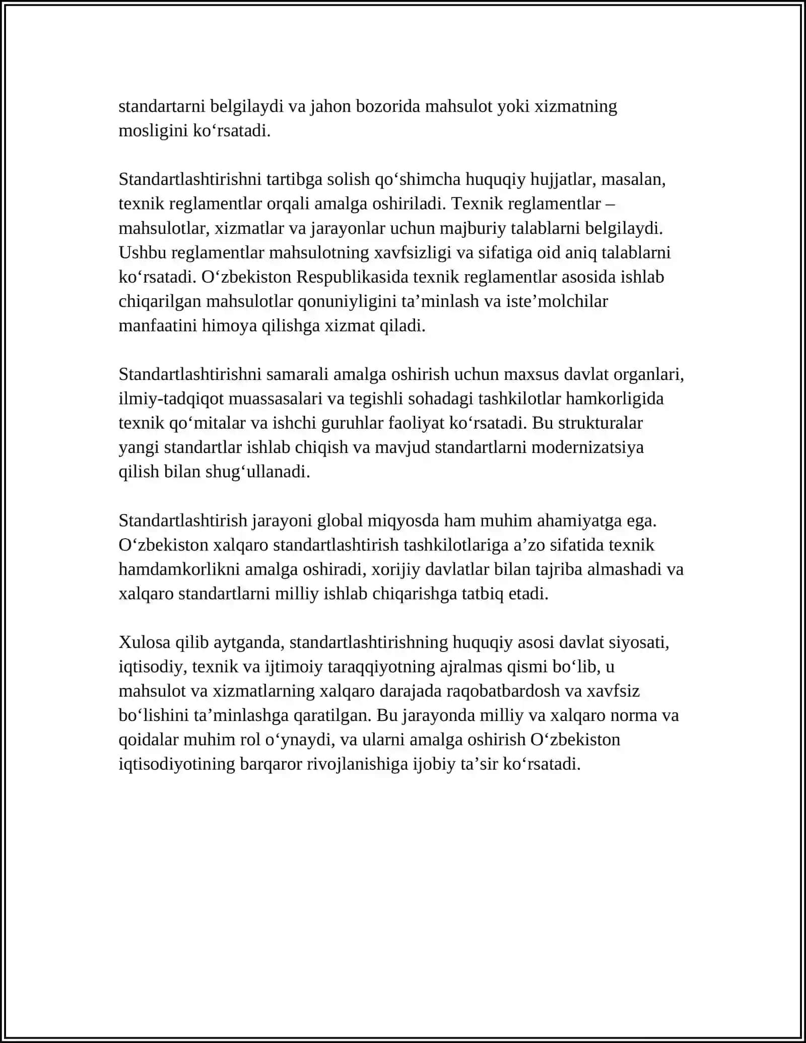 STANDARTLASHTIRISHNING DAVLAT TIZIMI, STANDARTLASHTIRISH ORGANLARI VA XIZMAT TIZIMI 4