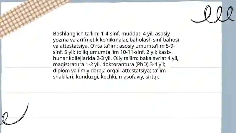 Ta'lim turlari va ta'limni tashkil etish shakllari 4