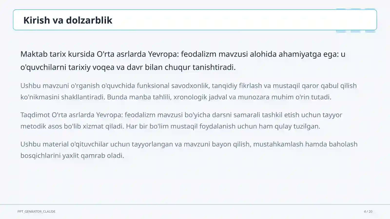 O'rta asrlarda Yevropa: feodalizm (7-sinf) 4